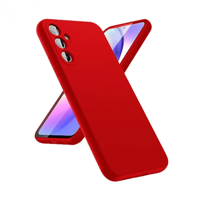 Samsung Galaxy A24 4G Kılıf First Silikon - Kırmızı