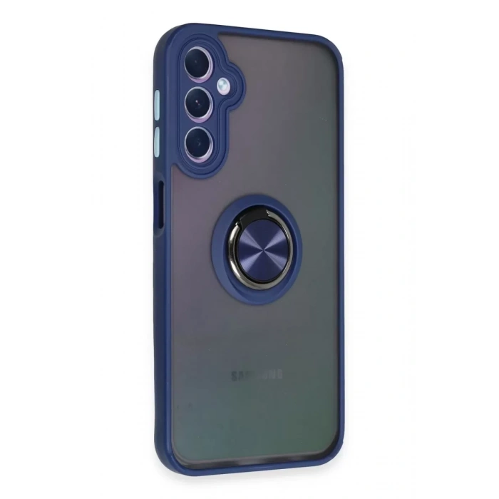 Samsung Galaxy A24 4G Kılıf Montreal Yüzüklü Silikon Kapak - Lacivert
