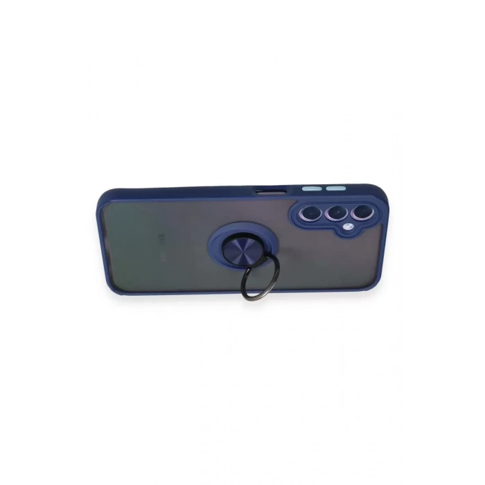 Samsung Galaxy A24 4G Kılıf Montreal Yüzüklü Silikon Kapak - Lacivert