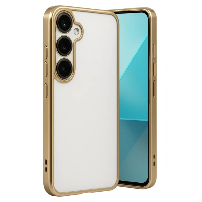 Samsung Galaxy A24 4G Prime Kılıf Lensli Silikon - Gold