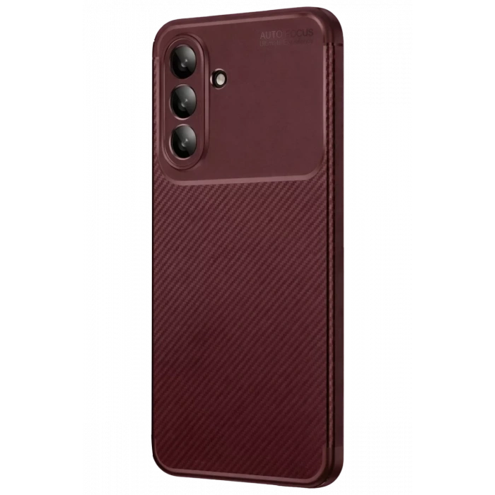 Samsung Galaxy A26 Kılıf Auto Focus Karbon Kapak - Bordo