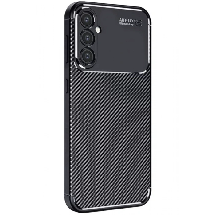 Samsung Galaxy A26 Kılıf Auto Focus Karbon Kapak - Siyah