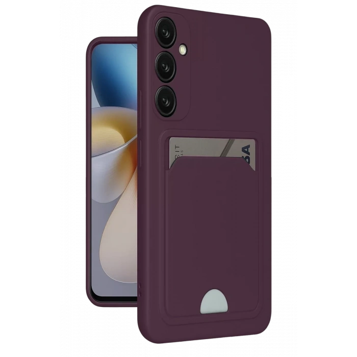 Samsung Galaxy A26 Kılıf Kelvin Kartvizitli Silikon - Derin Mor