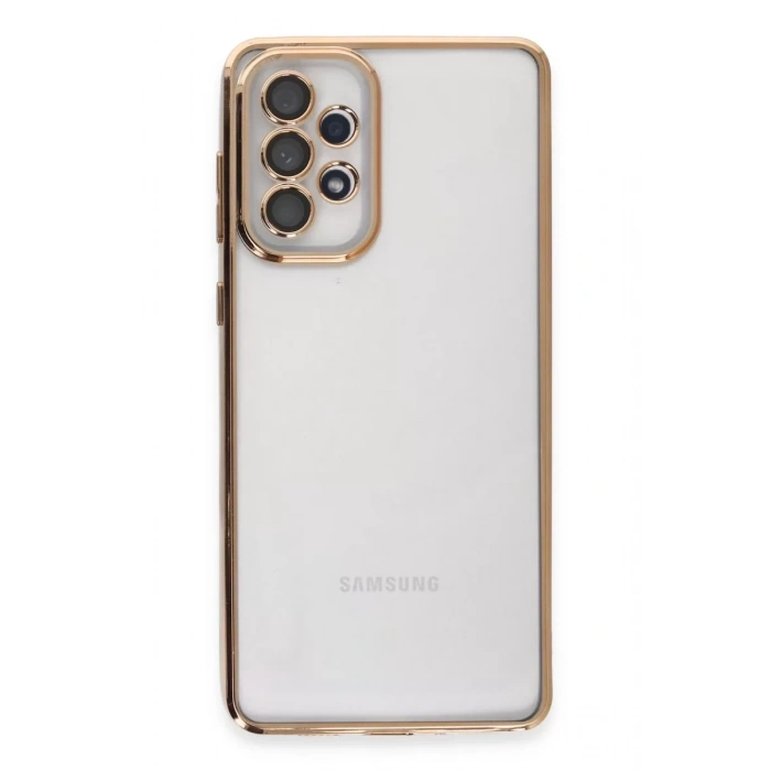 Samsung Galaxy A33 5G Kılıf Lensli Silikon - Gold