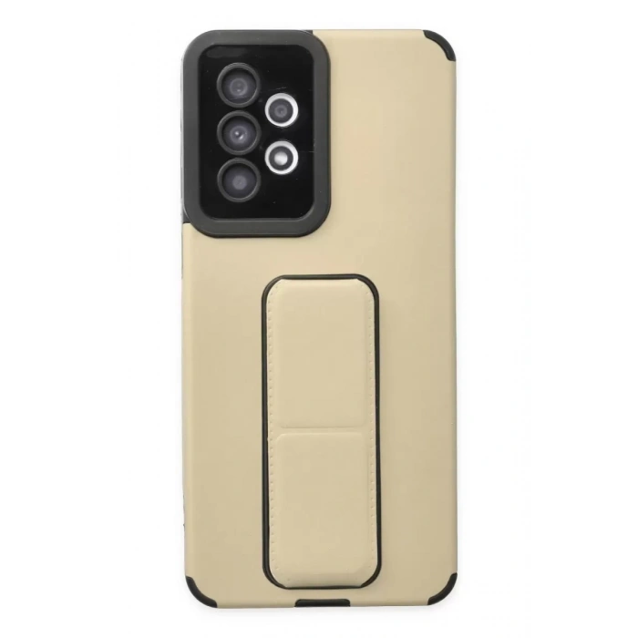 Samsung Galaxy A33 5G Kılıf Mega Standlı Silikon - Gold