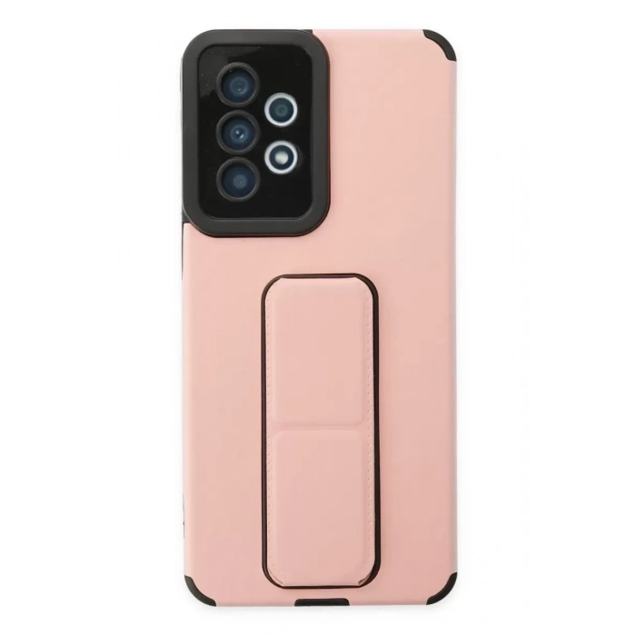 Samsung Galaxy A33 5G Kılıf Mega Standlı Silikon - Pudra