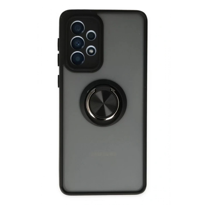 Samsung Galaxy A33 5G Kılıf Montreal Yüzüklü Silikon Kapak - Siyah