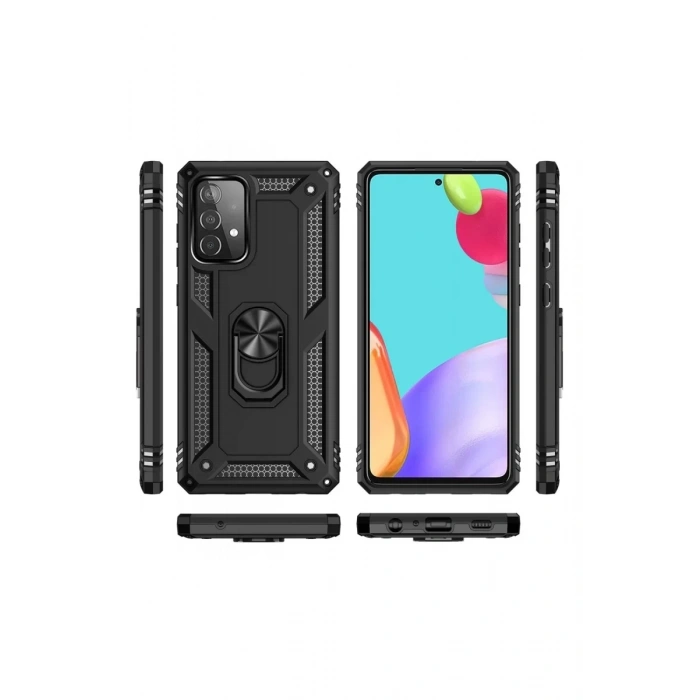 Samsung Galaxy A33 5G Kılıf Sofya Yüzüklü Silikon Kapak - Siyah