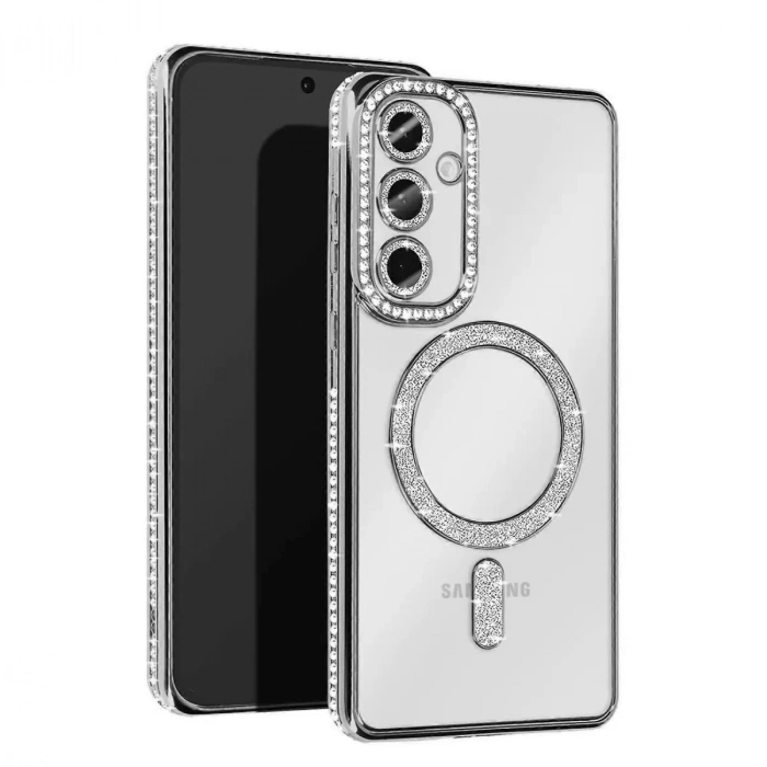 Samsung Galaxy A36 Joke Simli Magneticsafe Kılıf - Gümüş