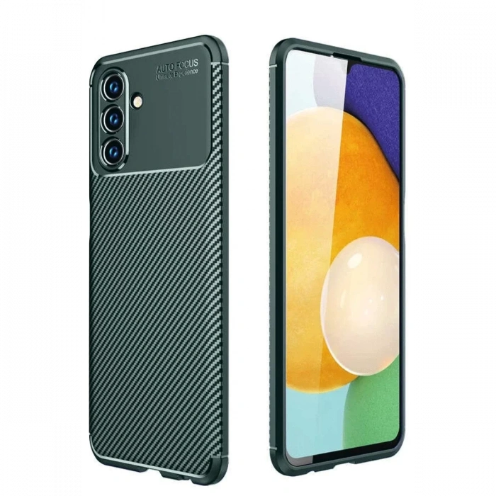 Samsung Galaxy A36 Kılıf Auto Focus Karbon Kapak - Koyu Yeşil