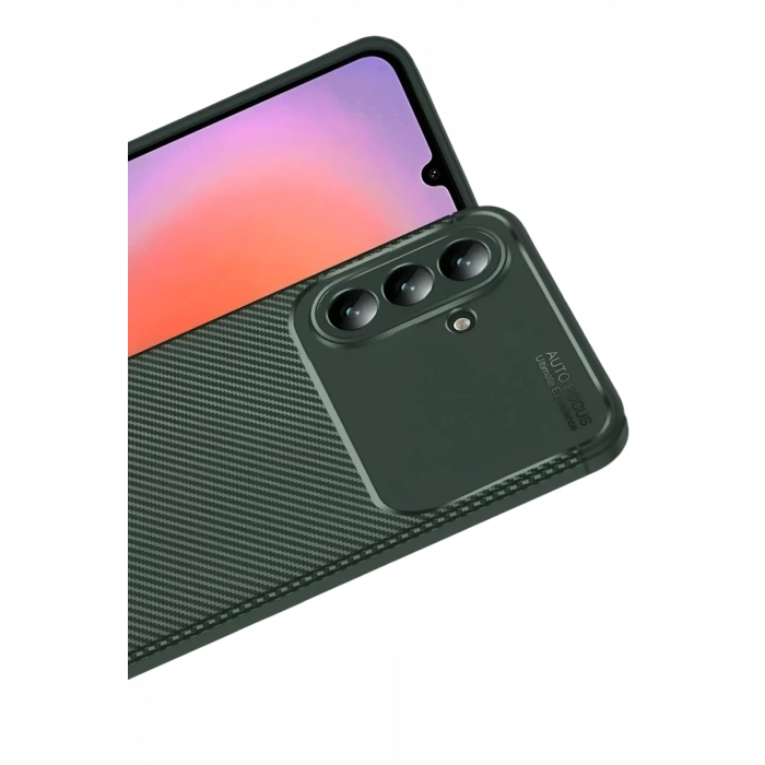 Samsung Galaxy A37 5G Auto Focus Karbon Kapak - Koyu Yeşil