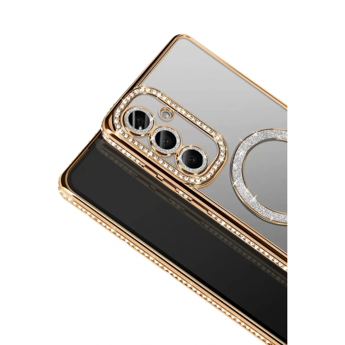 Samsung Galaxy A37 5G Joke Simli Magneticsafe Kılıf - Gold