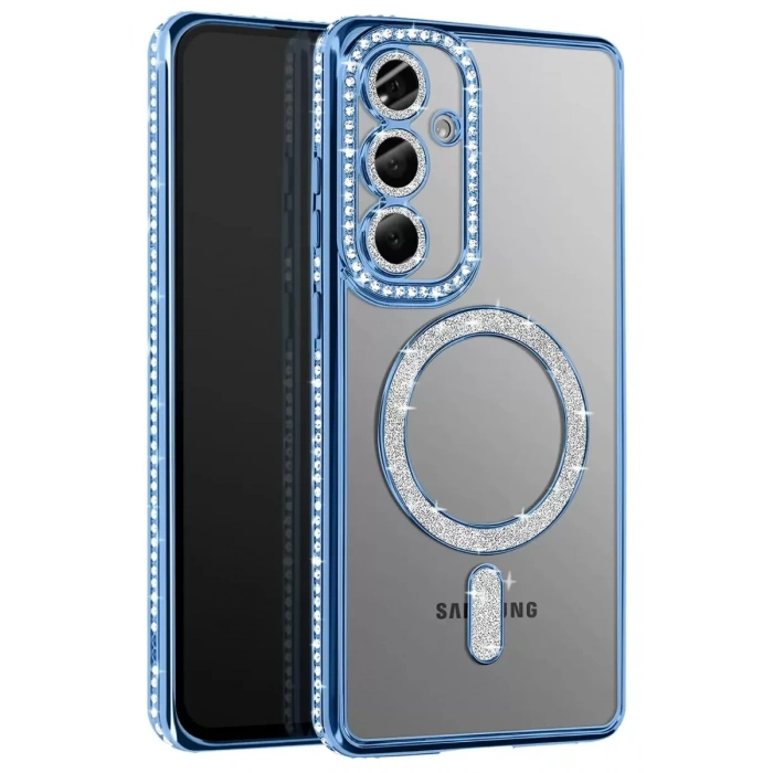 Samsung Galaxy A37 5G Joke Simli Magneticsafe Kılıf - Mavi
