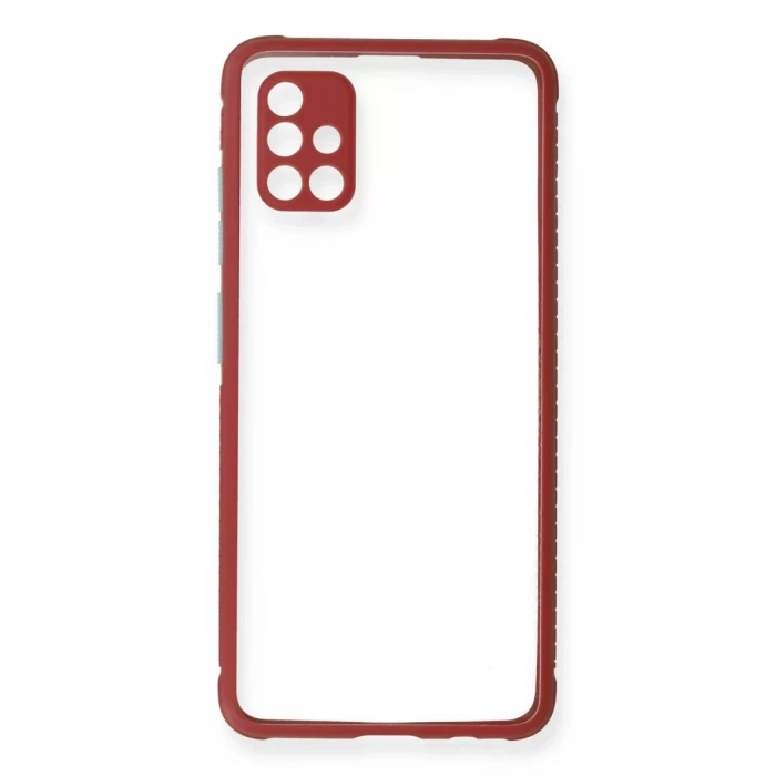 Samsung Galaxy A51 Kılıf Miami Şeffaf Silikon - Fuşya