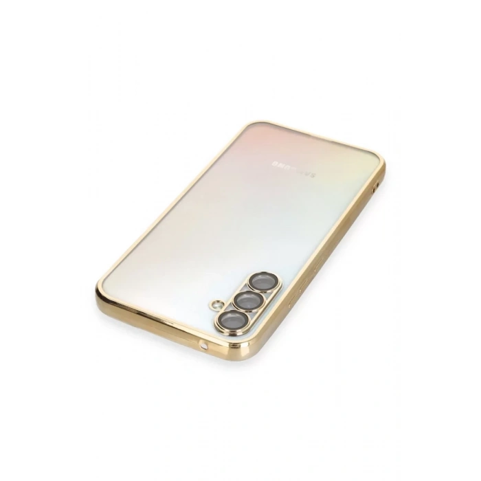 Samsung Galaxy A54 5G Kılıf Lensli Silikon - Gold