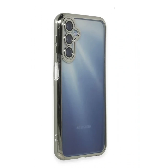 Samsung Galaxy A55 5G Kılıf Lensli Silikon - Gümüş