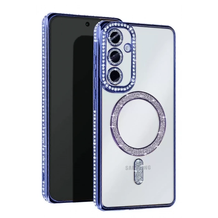 Samsung Galaxy A56 Joke Simli Magneticsafe Kılıf - Mavi