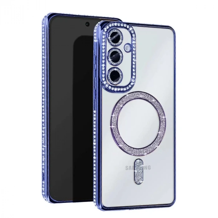 Samsung Galaxy A56 Joke Simli Magneticsafe Kılıf - Mavi