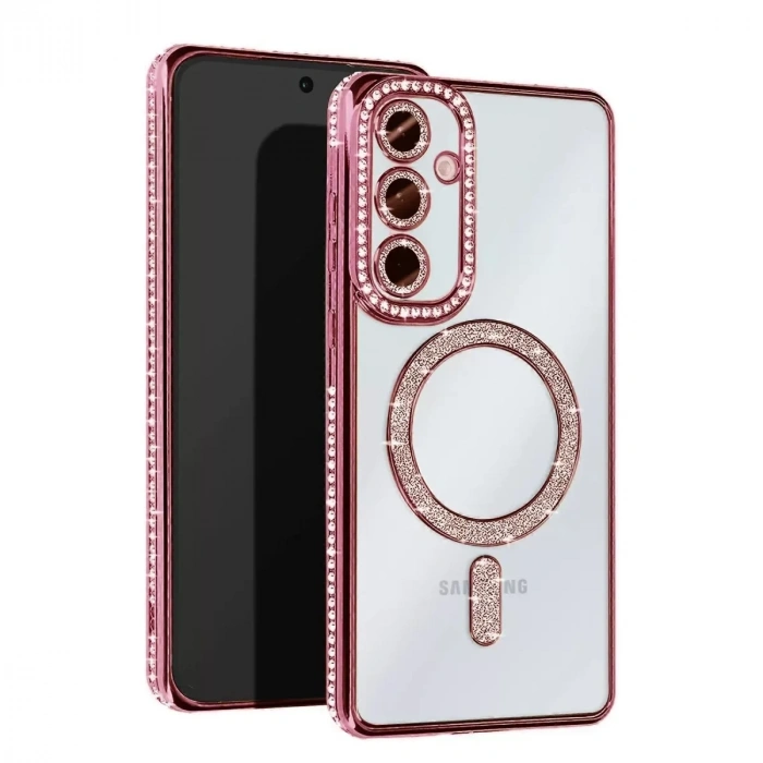 Samsung Galaxy A56 Joke Simli Magneticsafe Kılıf - Pembe