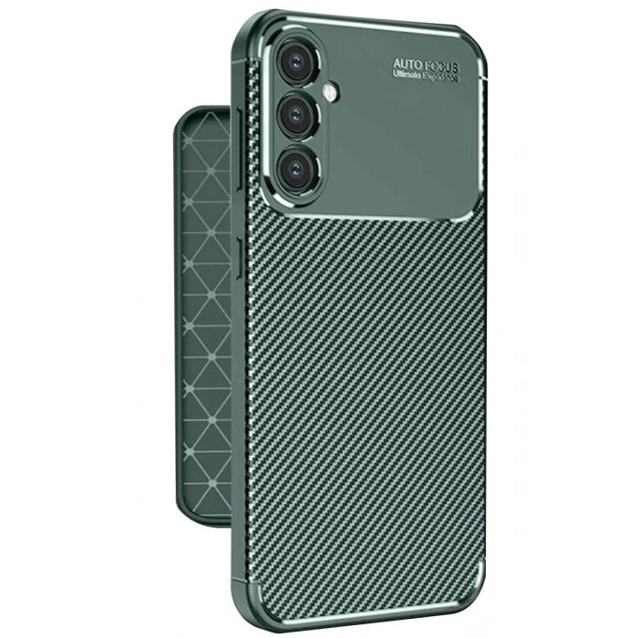 Samsung Galaxy A56 Kılıf Auto Focus Karbon Kapak - Koyu Yeşil