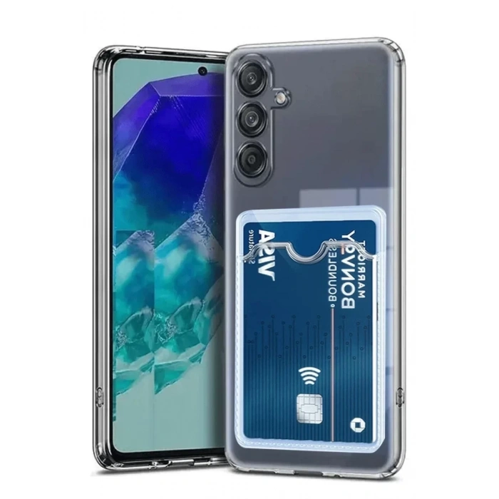 Samsung Galaxy A56 Kılıf Kart Şeffaf Silikon - Şeffaf