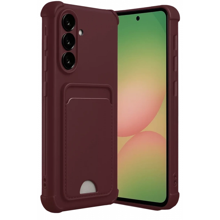 Samsung Galaxy A56 Kılıf Kelvin Kartvizitli Silikon - Bordo