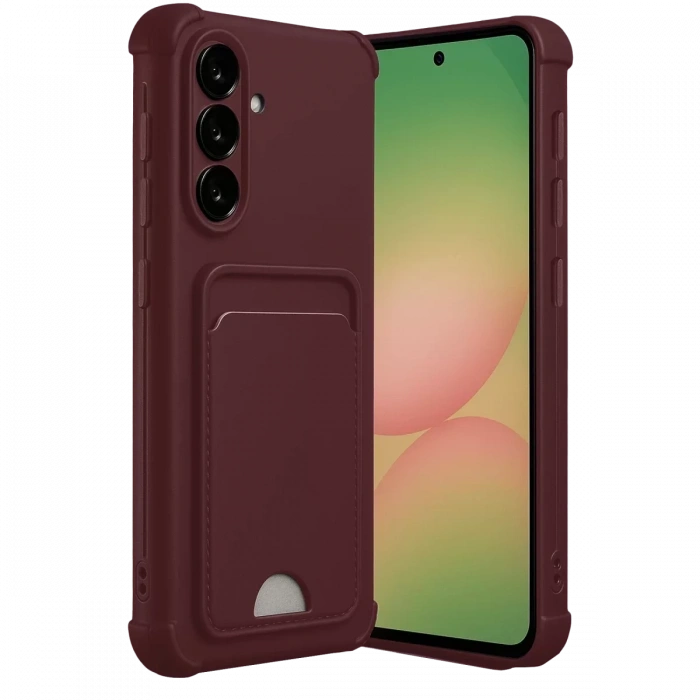 Samsung Galaxy A56 Kılıf Kelvin Kartvizitli Silikon - Bordo