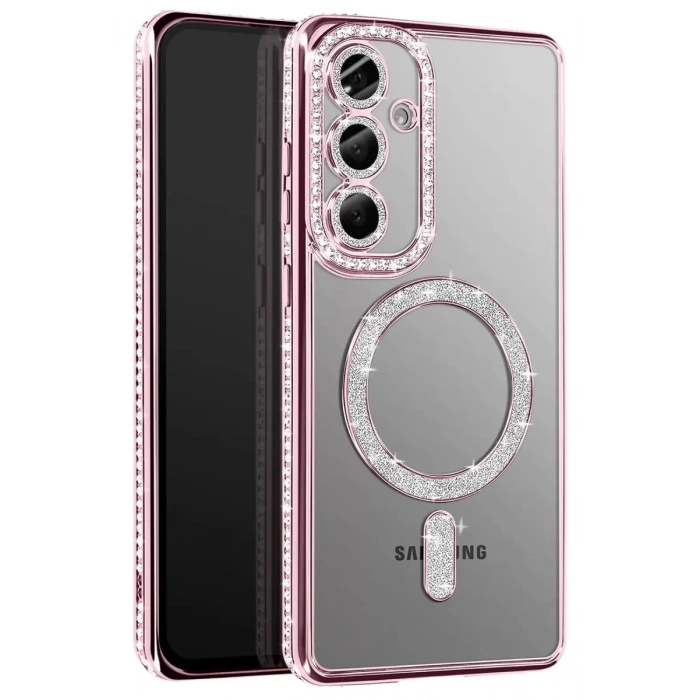 Samsung Galaxy A57 5G Joke Simli Magneticsafe Kılıf - Pembe