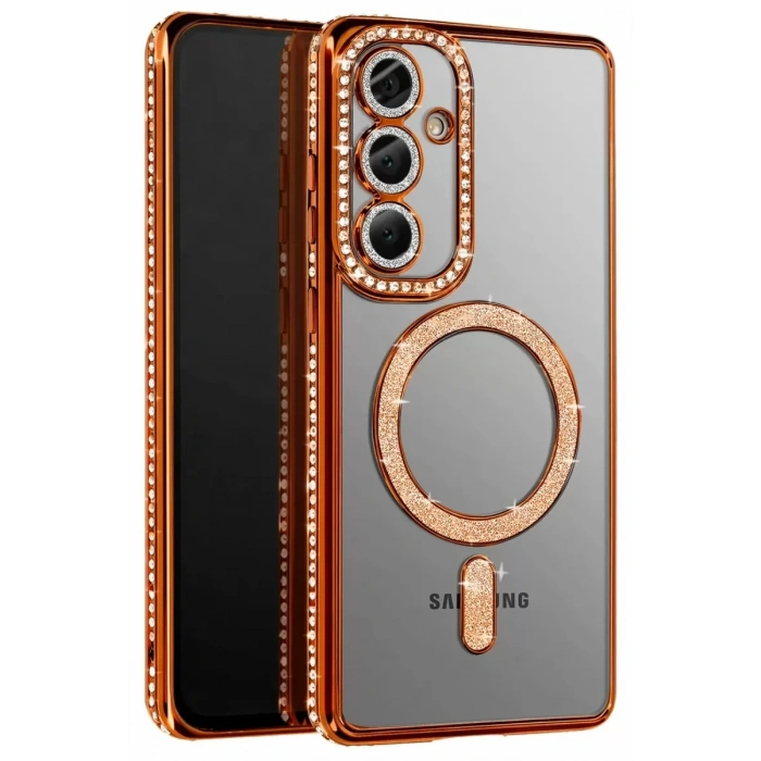 Samsung Galaxy A57 5G Joke Simli Magneticsafe Kılıf - Turuncu