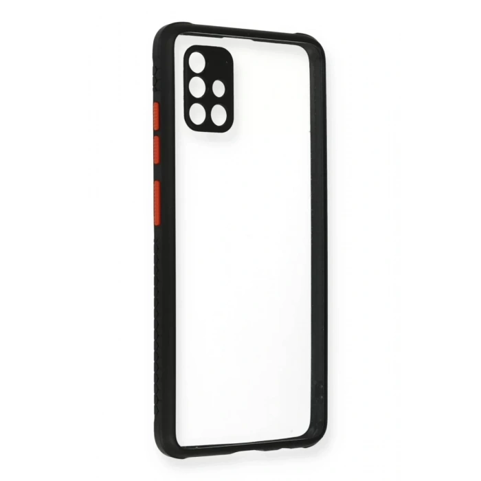 Samsung Galaxy A71 Kılıf Miami Şeffaf Silikon - Siyah
