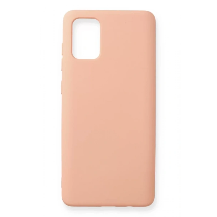 Samsung Galaxy A71 Kılıf Nano içi Kadife Silikon - Pudra