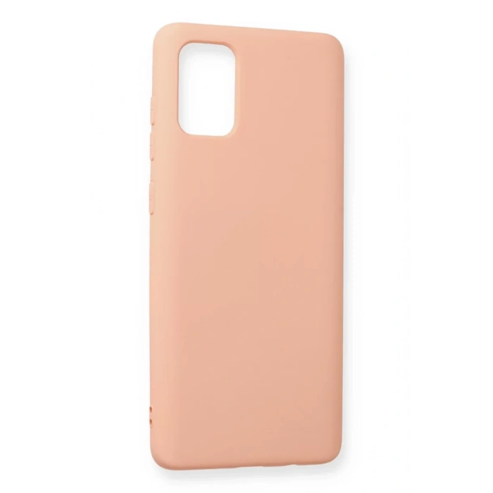 Samsung Galaxy A71 Kılıf Nano içi Kadife Silikon - Pudra