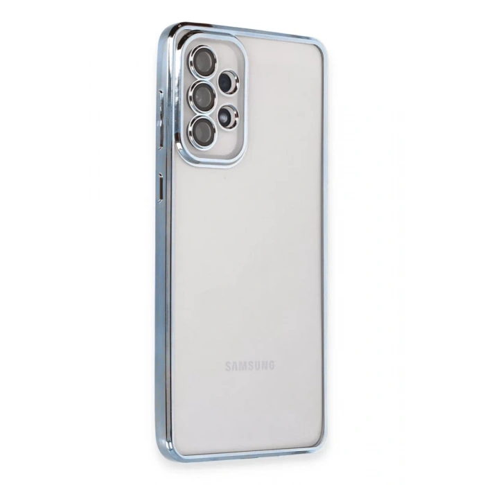 Samsung Galaxy A73 5G Kılıf Lensli Silikon - Açık Mavi