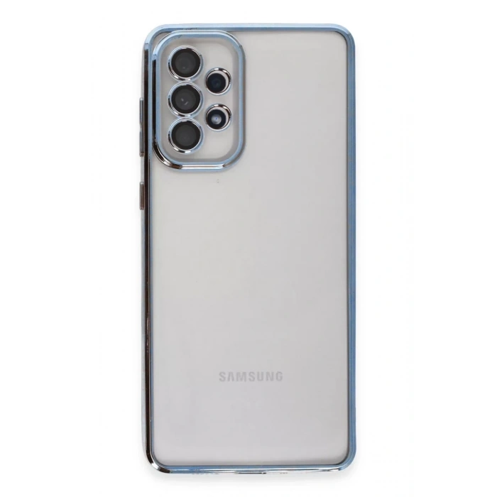 Samsung Galaxy A73 5G Kılıf Lensli Silikon - Açık Mavi