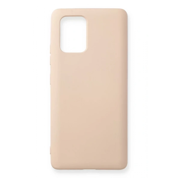 Samsung Galaxy A91 / S10 Lite Kılıf Nano içi Kadife Silikon - Pudra
