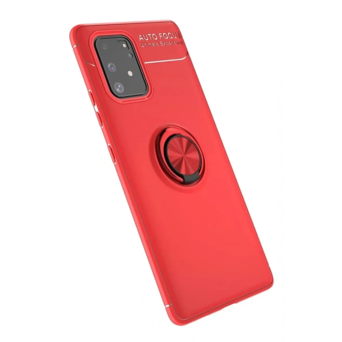 Samsung Galaxy A91 / S10 Lite Kılıf Range Yüzüklü Silikon - Kırmızı