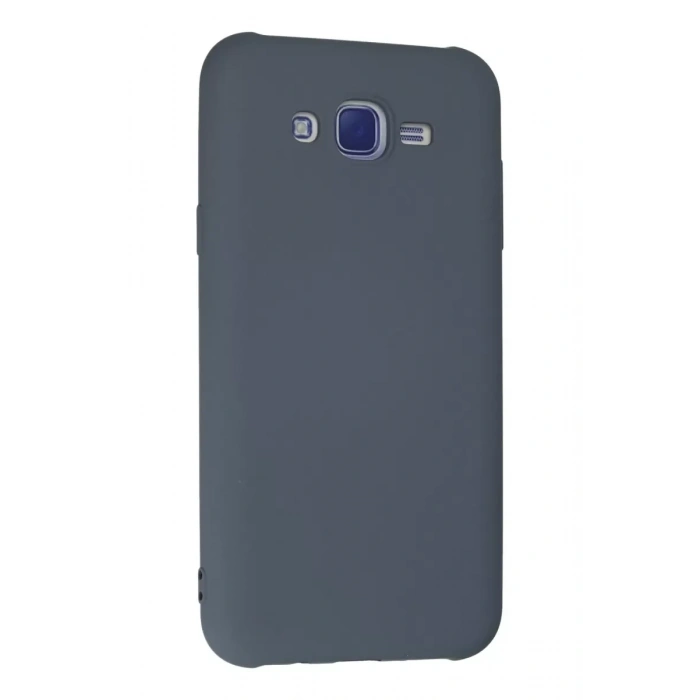 Samsung Galaxy J7 Kılıf Nano içi Kadife Silikon - Gri