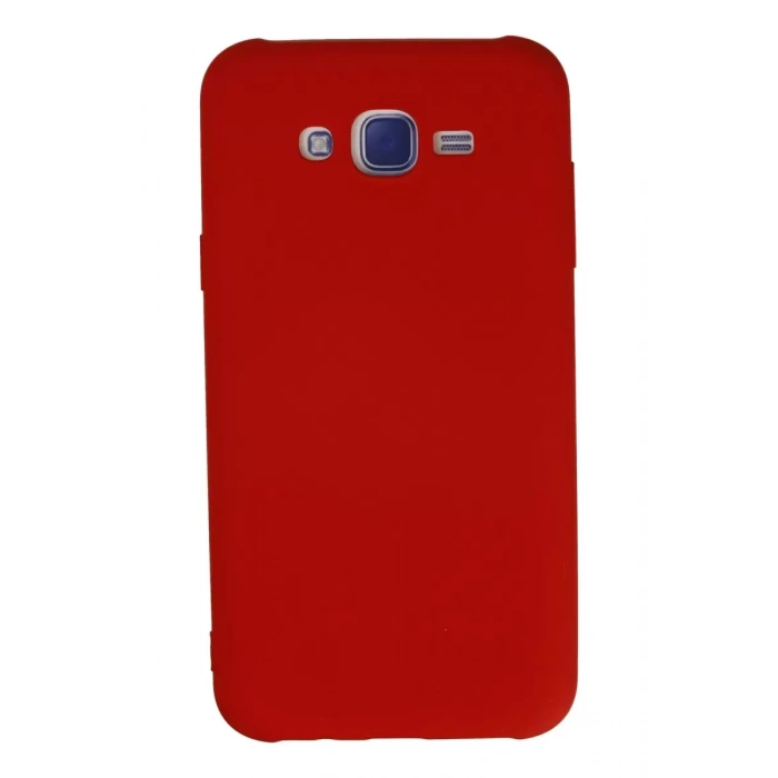 Samsung Galaxy J7 Kılıf Nano içi Kadife Silikon - Kırmızı