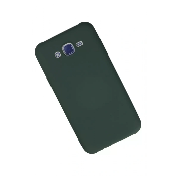 Samsung Galaxy J7 Kılıf Nano içi Kadife Silikon - Koyu Yeşil