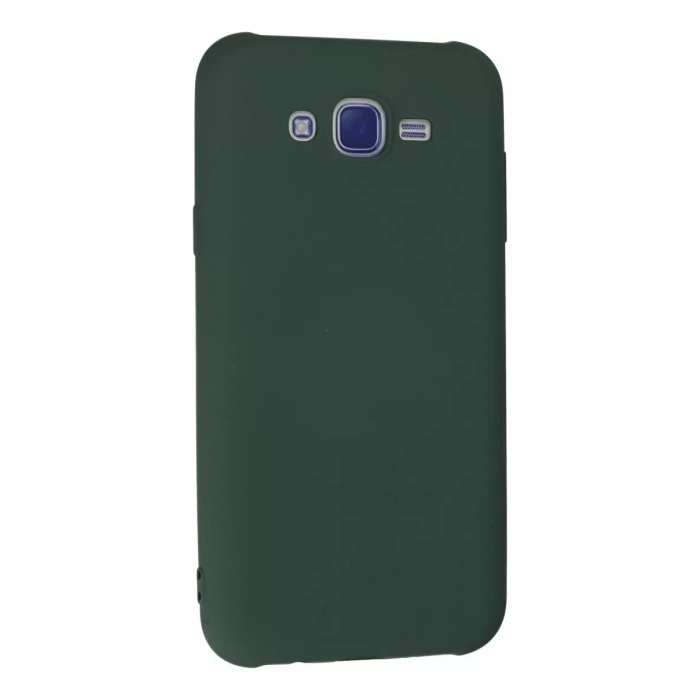 Samsung Galaxy J7 Kılıf Nano içi Kadife Silikon - Koyu Yeşil