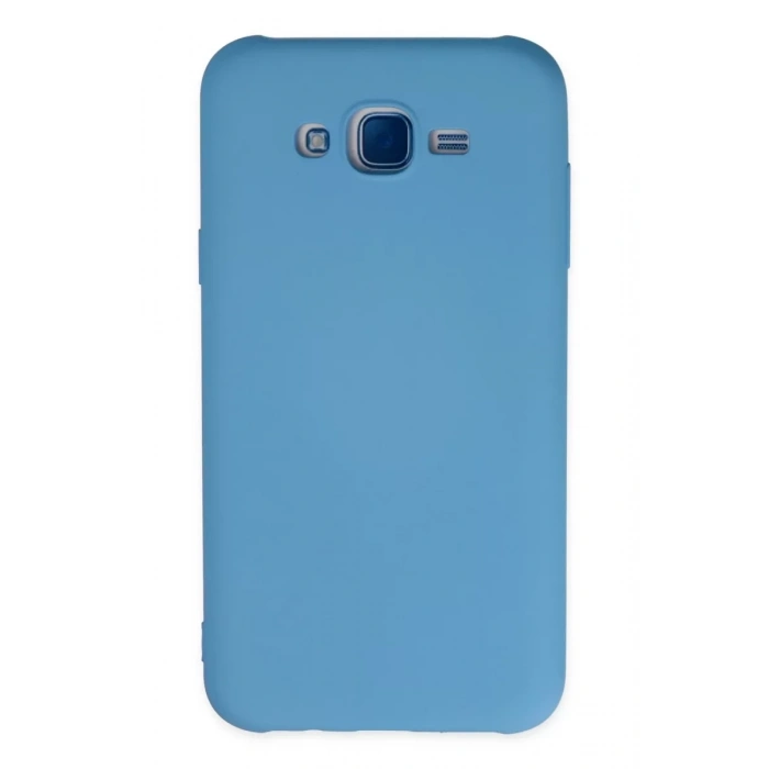 Samsung Galaxy J7 Kılıf Nano içi Kadife Silikon - Mavi
