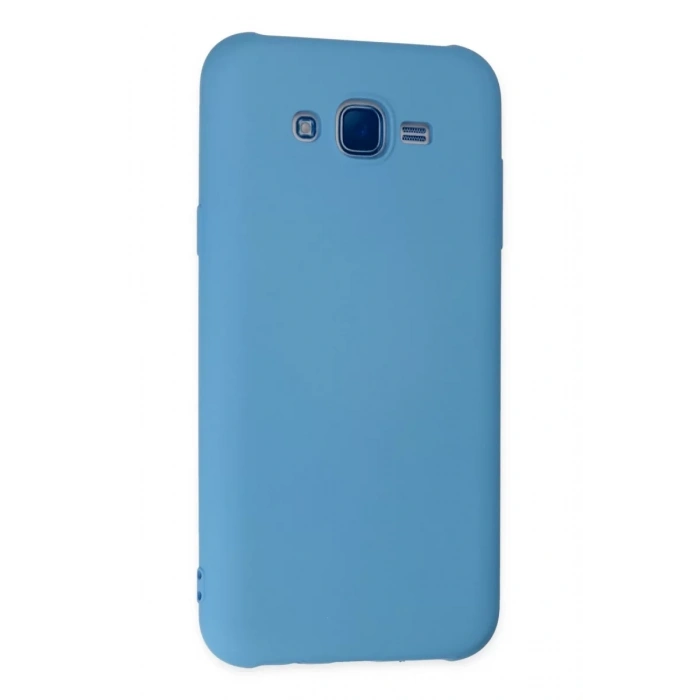 Samsung Galaxy J7 Kılıf Nano içi Kadife Silikon - Mavi