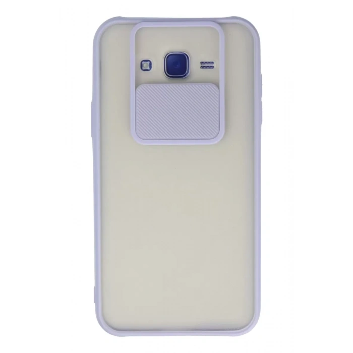 Samsung Galaxy J7 Kılıf Palm Buzlu Kamera Sürgülü Silikon - Lila