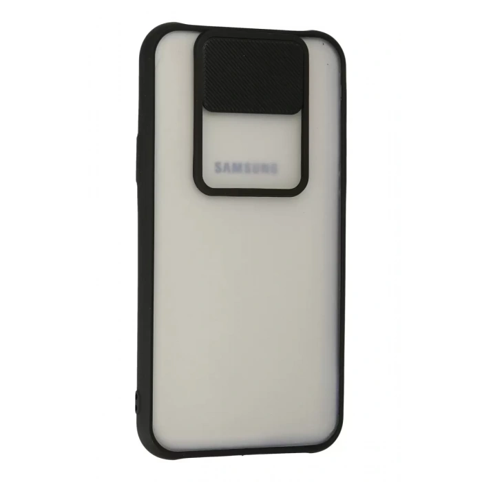 Samsung Galaxy J7 Kılıf Palm Buzlu Kamera Sürgülü Silikon - Siyah