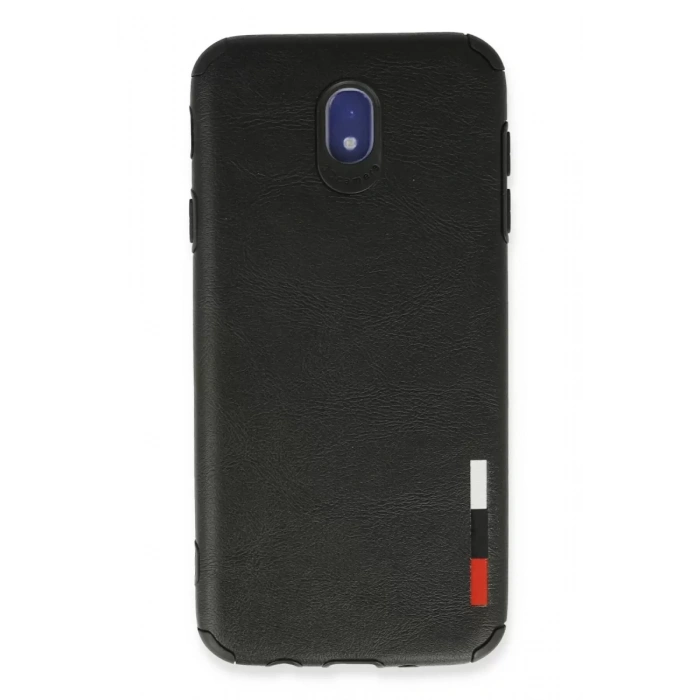Samsung Galaxy J7 Pro / J730 Kılıf Loop Deri Silikon - Siyah