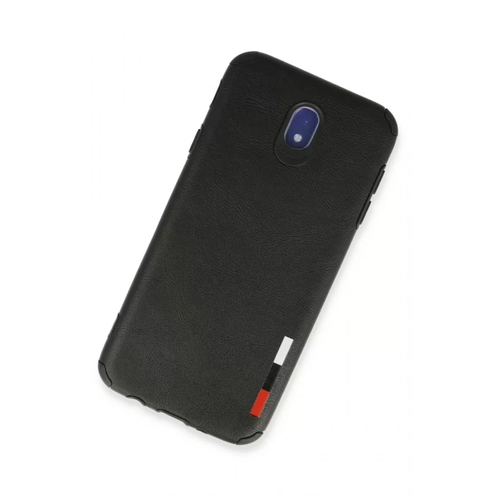 Samsung Galaxy J7 Pro / J730 Kılıf Loop Deri Silikon - Siyah