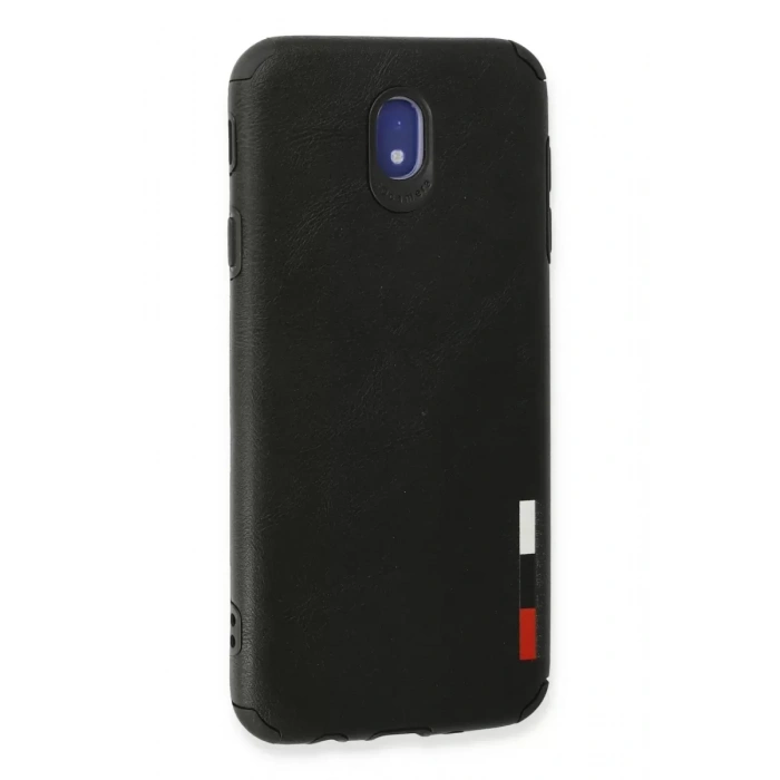Samsung Galaxy J7 Pro / J730 Kılıf Loop Deri Silikon - Siyah