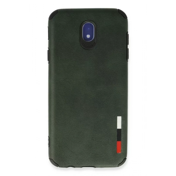 Samsung Galaxy J7 Pro / J730 Kılıf Loop Deri Silikon - Yeşil