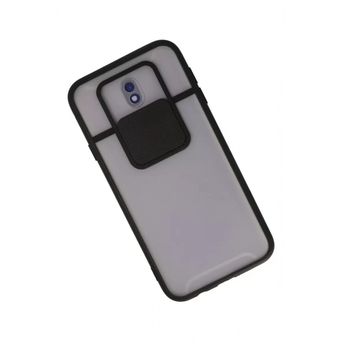 Samsung Galaxy J7 Pro / J730 Kılıf Palm Buzlu Kamera Sürgülü Silikon - Siyah