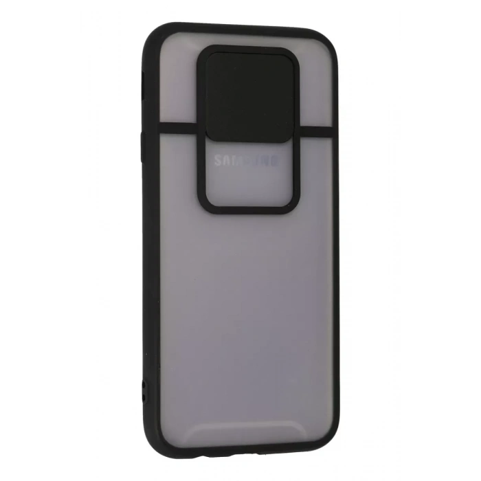 Samsung Galaxy J7 Pro / J730 Kılıf Palm Buzlu Kamera Sürgülü Silikon - Siyah
